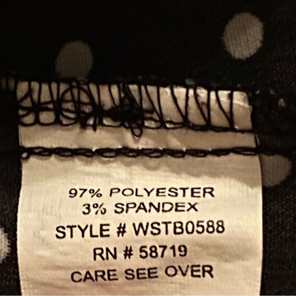 BLACK and WHITE POLKA DOT BLOUSE 3X by Elementz SHIRT - Picture 9 of 11